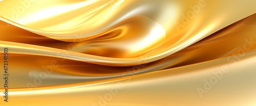 Golden digital abstract background with waves, dynamic wavy lines background, banner wallpaper