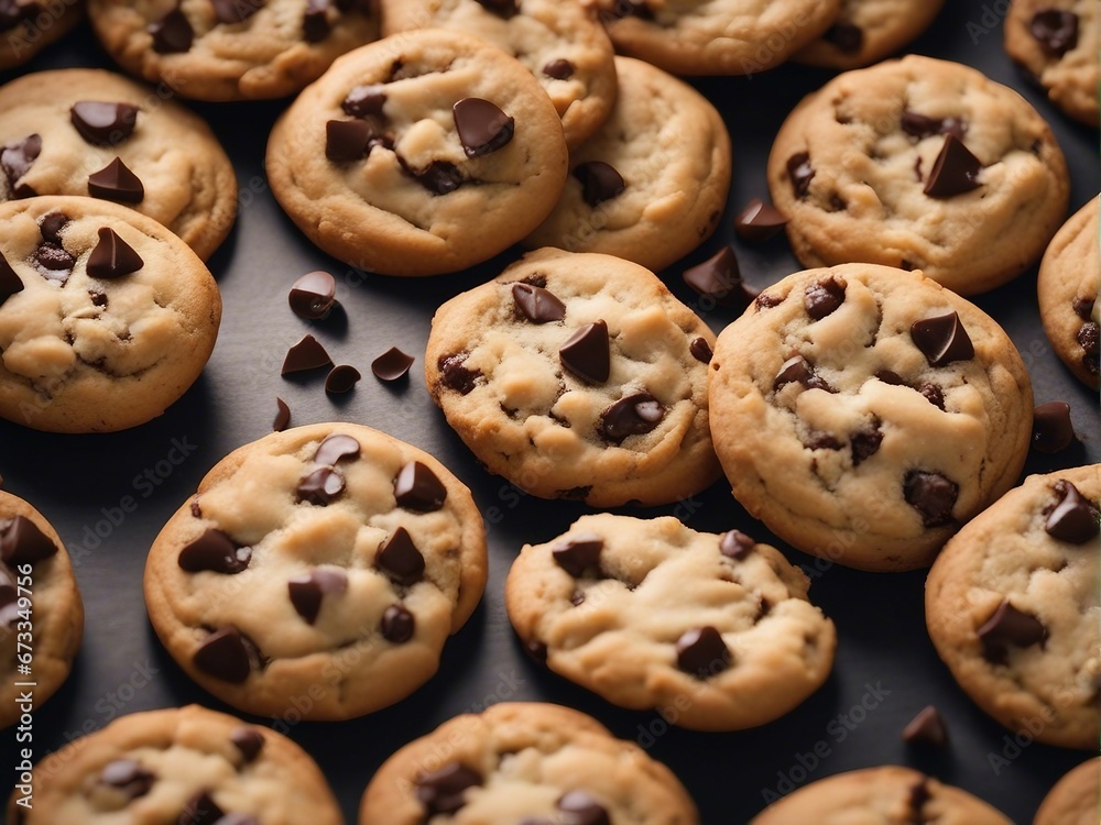 Homemade chocolate chip cookies with ingredients
