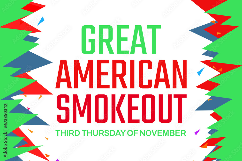 Great American Smokeout wallpaper with different shapes design. background, banner, card, poster, template, web banner