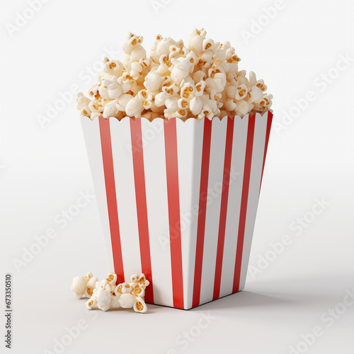 bucket of popcorn isolated
