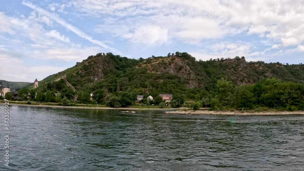 Cruising along the Rhine River with stunning views of the German medieval towns, villages, agriculture, castles and landscapes. Cruising along the Rhine River with stunning views of the German medieval towns, villages, agriculture, castles and landscapes.