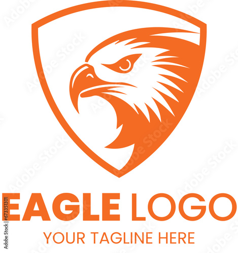 Eagle logo template vector icon illustration design. Eagle head logo template