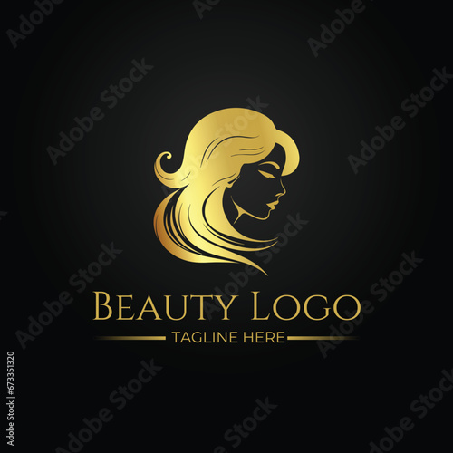 Beauty salon logo design template. Luxury beauty salon logo