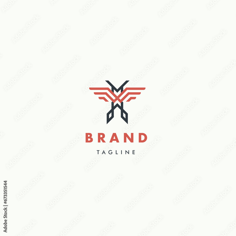 Obraz premium Simple American Eagle Lines Logo