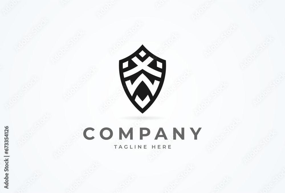 Initial VWX Shield Logo. monogram logo design combination of letters V, W and X form a shield. Flat Vector Logo Design Template. vector illustration Initial VWX Shield Logo. monogram logo design combination of letters V, W and X form a shield. Flat Vector Logo Design Template. vector illustration