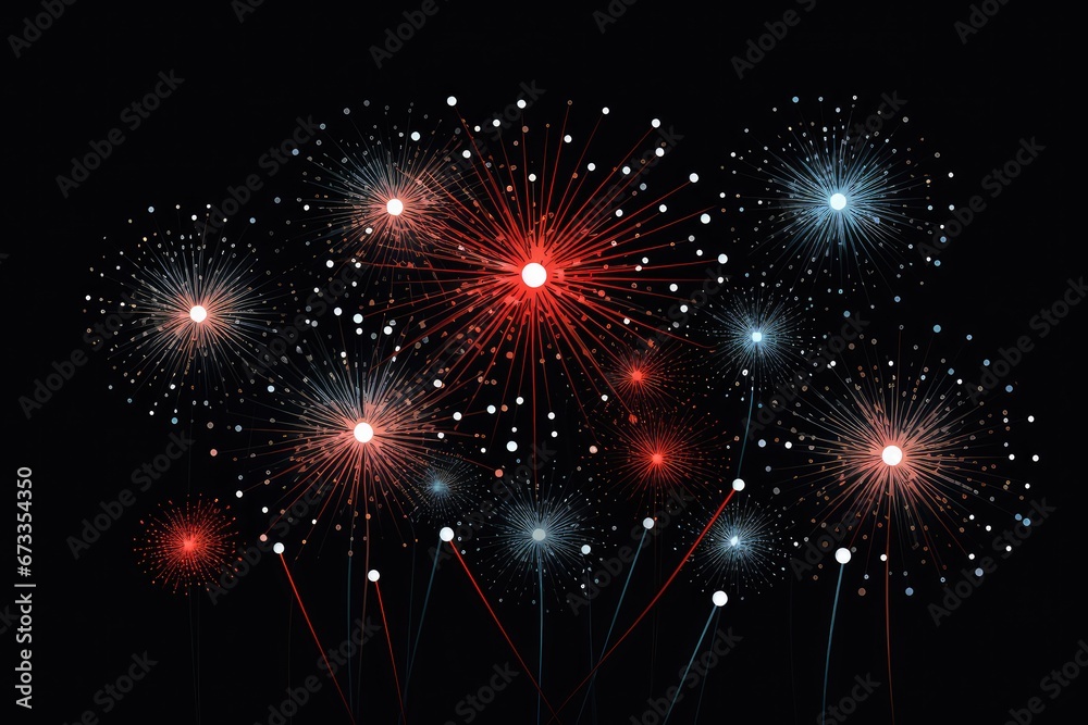 Fireworks on the night sky - generative ai Fireworks on the night sky - generative ai
