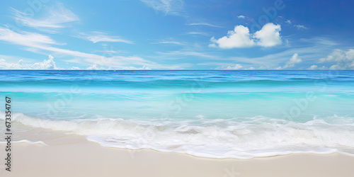 a white sandy beach by a clear ocean