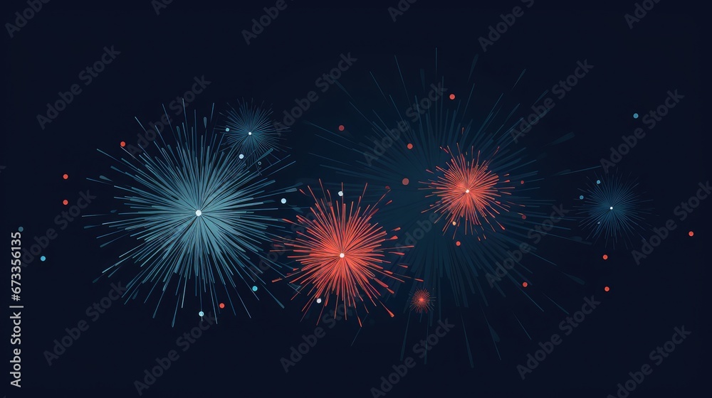 Fireworks on the night sky - generative ai