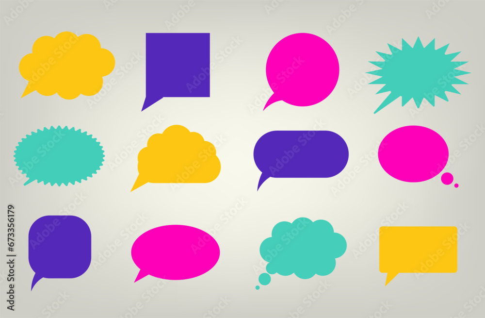 Collection Speech Bubbles, isolated on grey background. Vector Collection Speech Bubbles, isolated on grey background. Vector