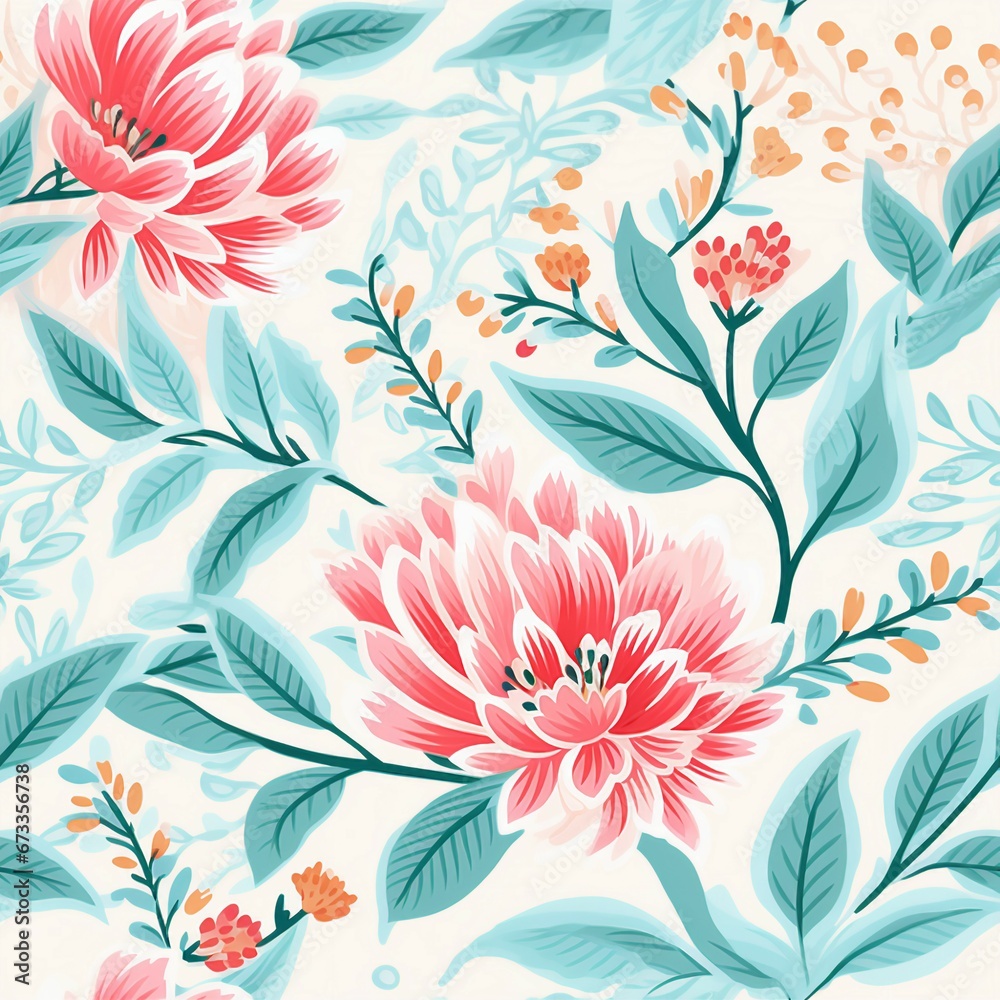 Block Print Artistry with Pastel Hues Pattern Block Print Artistry with Pastel Hues Pattern