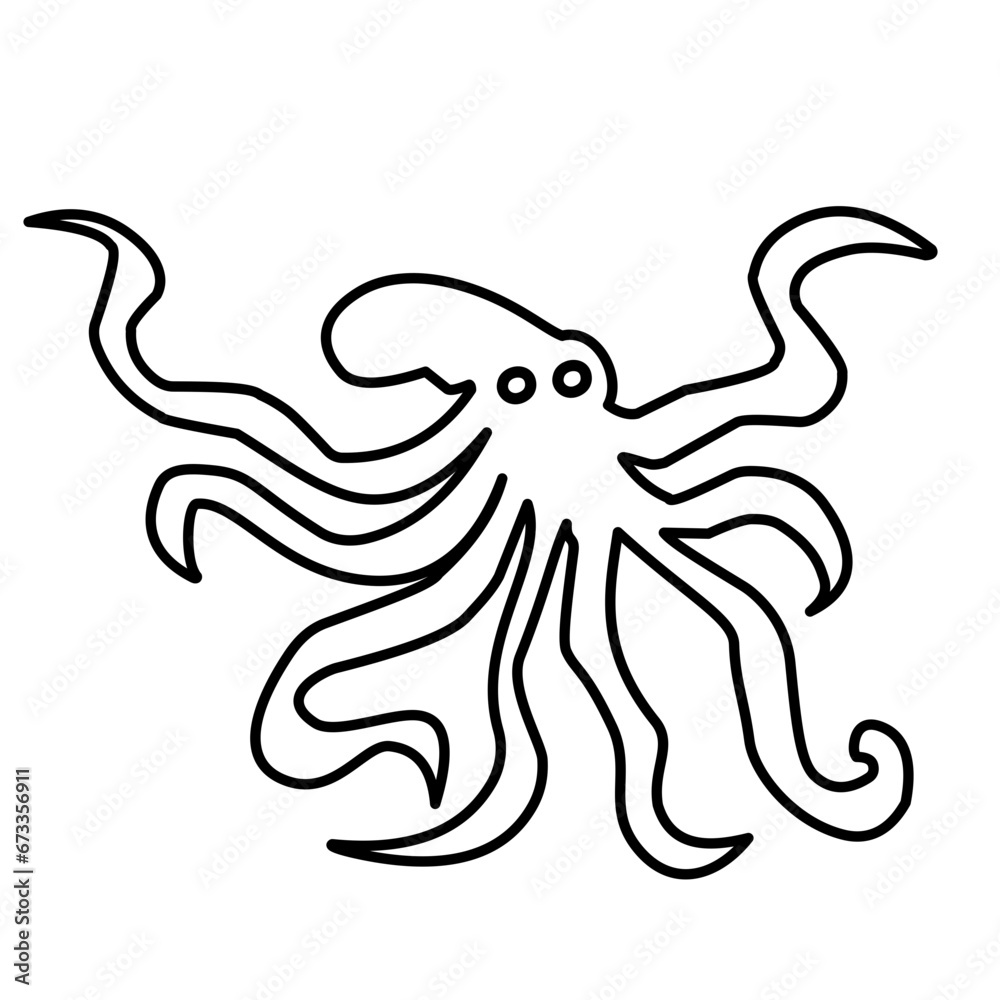 octopus line icon octopus line icon