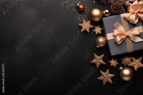 Julbakgrund Julklapp Stjärnor Guld och Svart