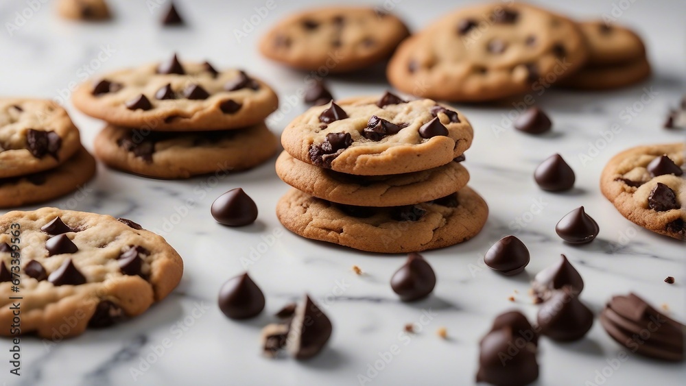 homemade chocolate chip cookies with ingredients at white marble kitchen
homemade chocolate chip cookies with ingredients at white marble kitchen