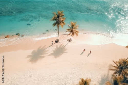 Une plage paradisiaque vue de drone photo