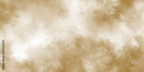 Light brown background with clouds  light brown grunge texture with grainy  Light canvas for modern creative grunge design. Watercolor on deep dark paper background. Vivid textured aquarelle painted