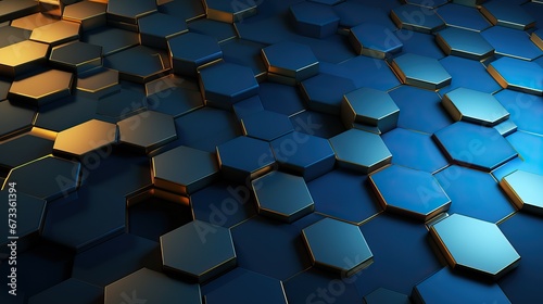 Hexagon pattern. Honeycomb texture. Abstract blue background.