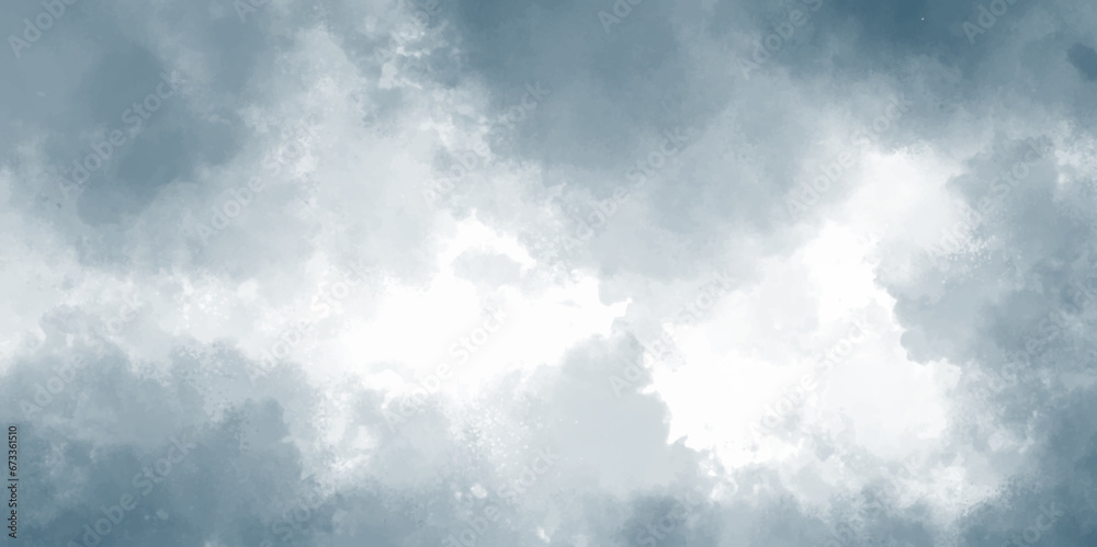 Clouds in the fog. dark blue indigo watercolor splash background. Hand painted watercolor sky and clouds, abstract watercolor background, vector illustration. Design for your date, postcard, banner. Clouds in the fog. dark blue indigo watercolor splash background. Hand painted watercolor sky and clouds, abstract watercolor background, vector illustration. Design for your date, postcard, banner.