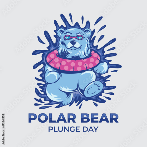 Polar Bear Plunge Day illustration vector background. Vector eps 10
