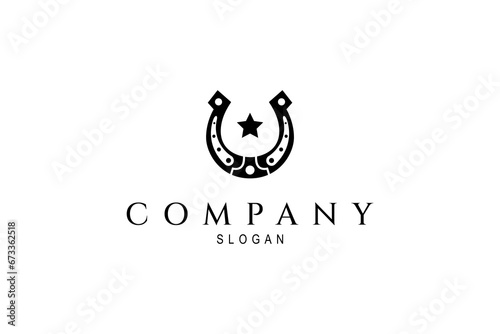 Horse shoes logo icon design template