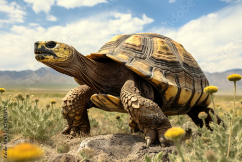Steppe tortoise in the wild © Veniamin Kraskov