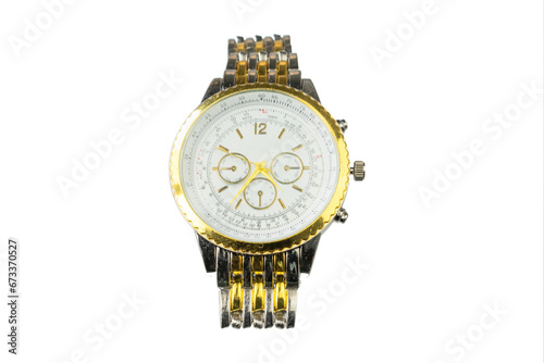 gold watch on white isolated background