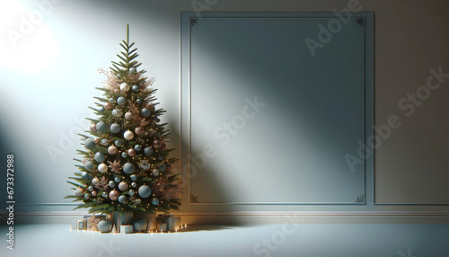 A modernly designed living ambiance with subtle Christmas decoration 