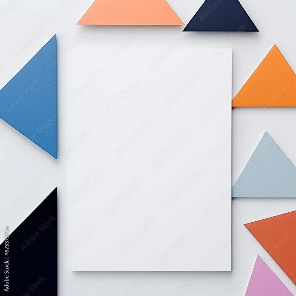 Abstract composition of colorful geometric shapes on a white background Abstract composition of colorful geometric shapes on a white background