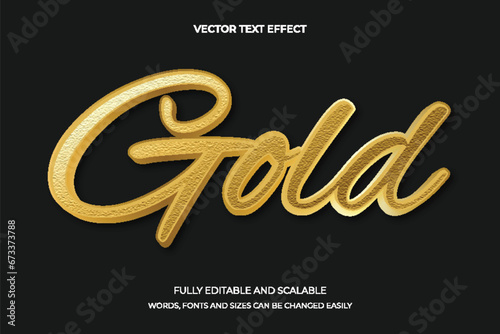 Gold text effect 3d banner design template