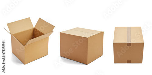 box package delivery cardboard carton packaging isolated shipping gift container brown send transport moving house relocation collection group © Lumos sp
