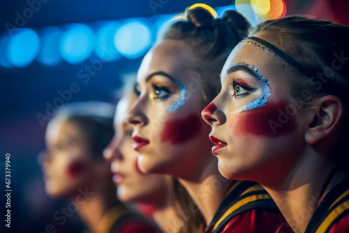 Close-Up of Performers Faces in a Circus Show, Generative AI