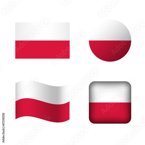 Free Download Vector Poland National Flag Icons Set - GFXLoad