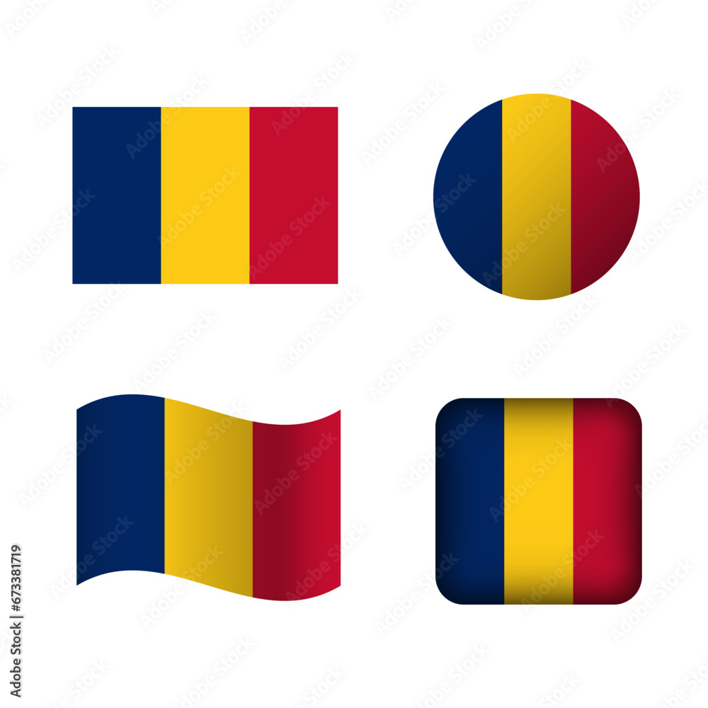 Fototapeta premium Vector Chad National Flag Icons Set