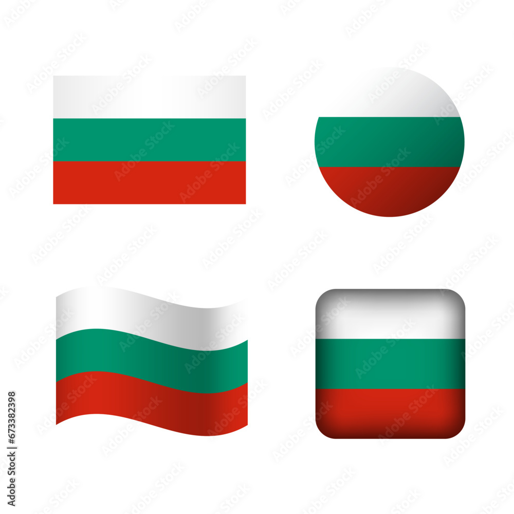 Fototapeta premium Vector Bulgaria National Flag Icons Set