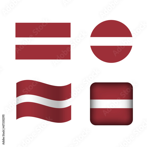 Free Download Vector Latvia National Flag Icons Set - GFXLoad