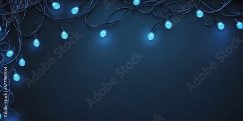 Blue christmas lights background
