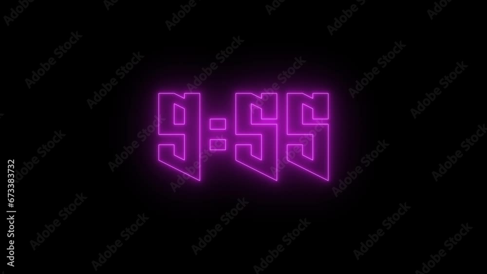 Neon lights timer, laser ray with ten minute counter Neon lights timer, laser ray with ten minute counter
