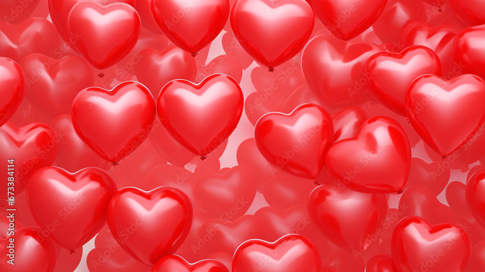 Heart Shape Red Balloons - Birthday Background