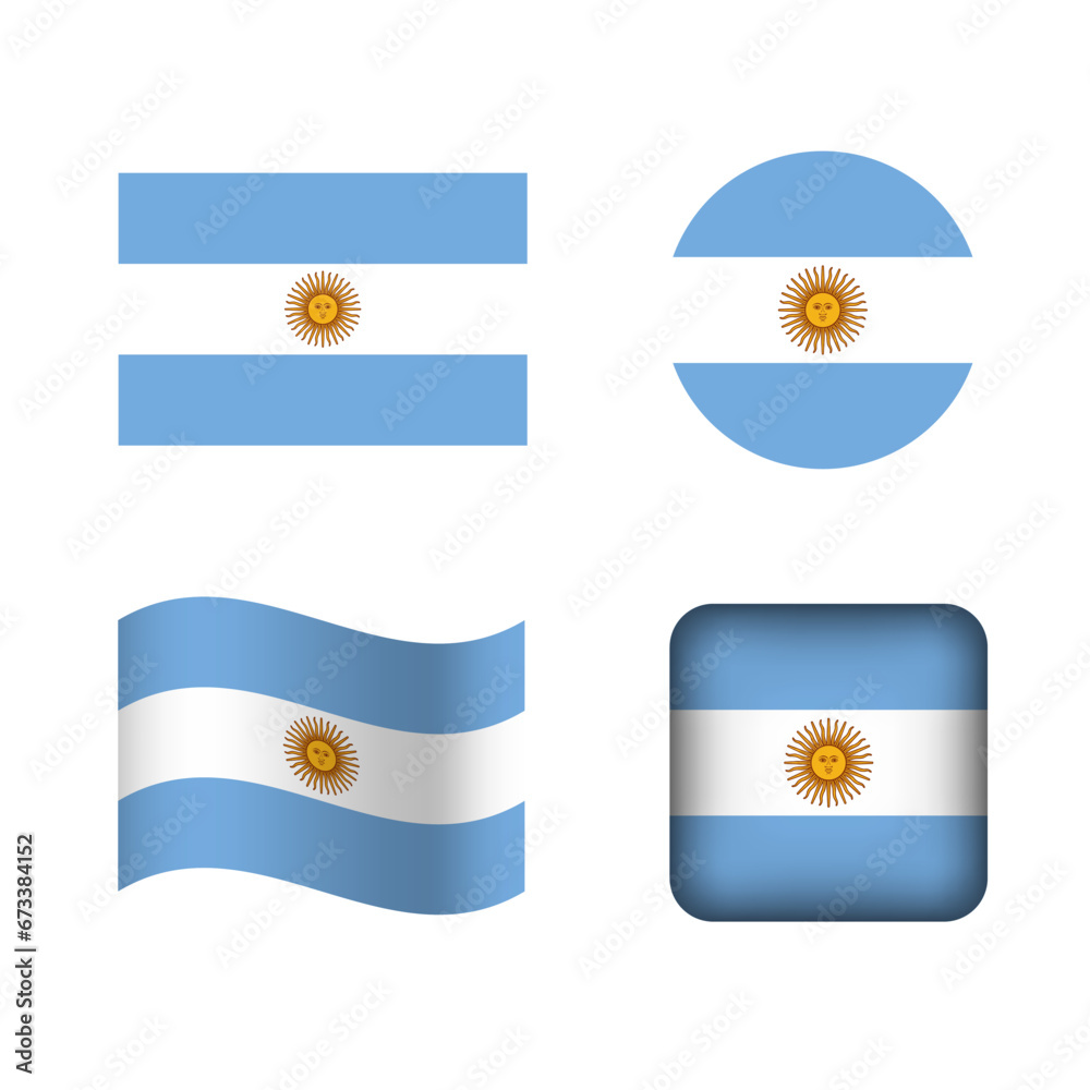 Obraz premium Vector Argentina National Flag Icons Set