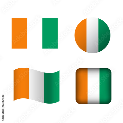 Free Download Vector Ivory Coast National Flag Icons Set - GFXLoad