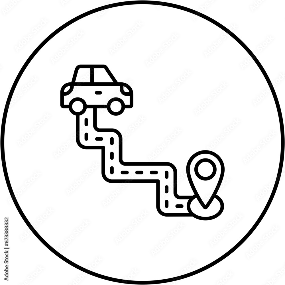 Driving Route Icon Driving Route Icon