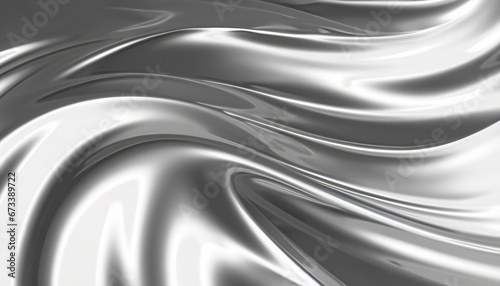 Abstract silver gradient background. Flow chrome liquid metal waves.