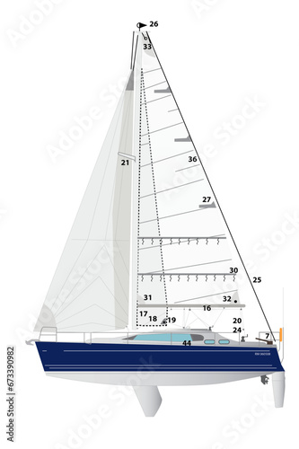 Barca a vela grafica
