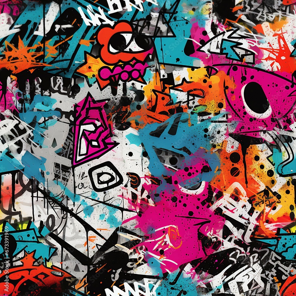 Urban Grunge Street Art Chaos Pattern