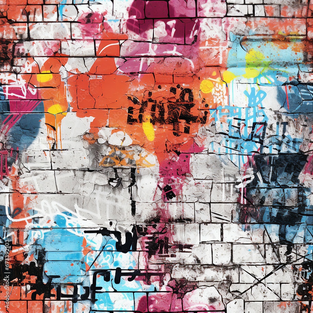 Fototapeta premium Weathered Graffiti and Urban Decay Pattern