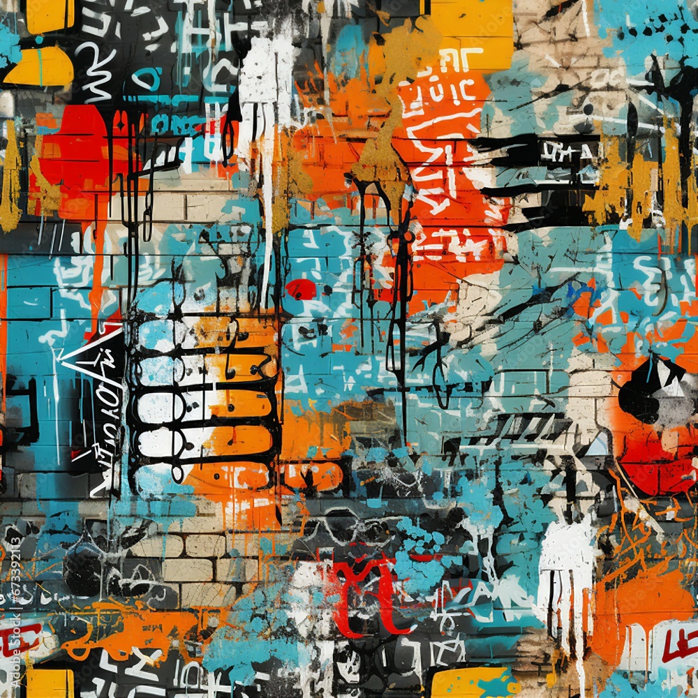 Weathered Graffiti and Urban Decay Pattern