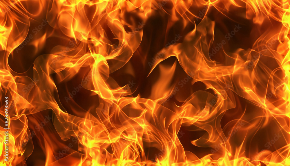Fototapeta premium Flame motion on abstract background. Red fire texture, orange burn light.