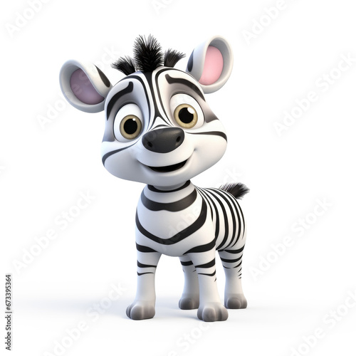 Cute Cartoon Zebra Isolated On a White Background 