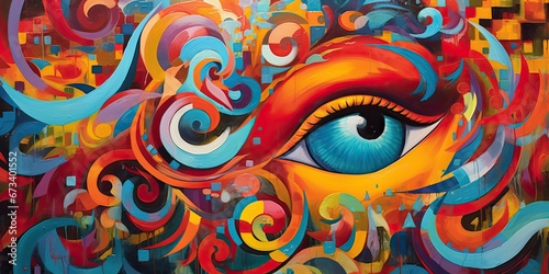 Vibrant painting on canvas