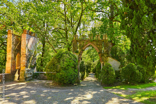 Beautiful small castle in the famous park garden sigurta, ( parco giardino sigurta ) near the village of valeggio on the mincio. Italy.