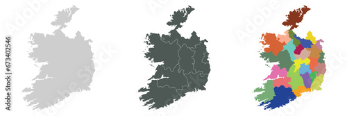 Ireland map. Map of Ireland in set